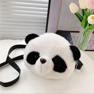 NWOT Cute Panda Face Plush Crossbody Bag Shoulder Bag Handbag Purse Animals
